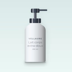 Lait corps extra-doux à l'huile de sésame – Vellaure, flacon-pompe 250 ml