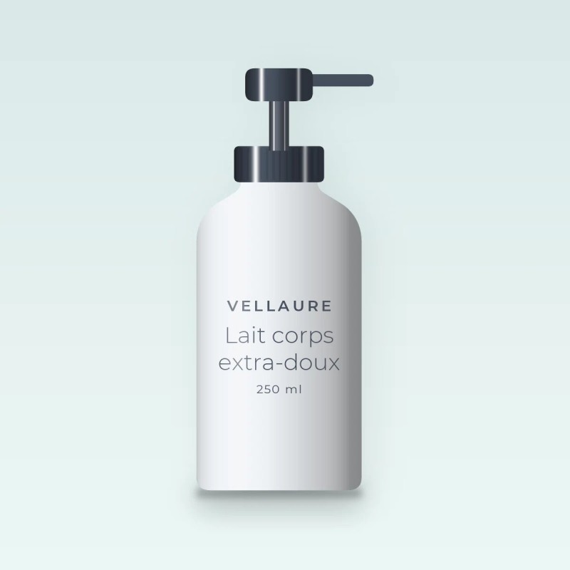 Lait corps extra-doux à l'huile de sésame – Vellaure, flacon-pompe 250 ml