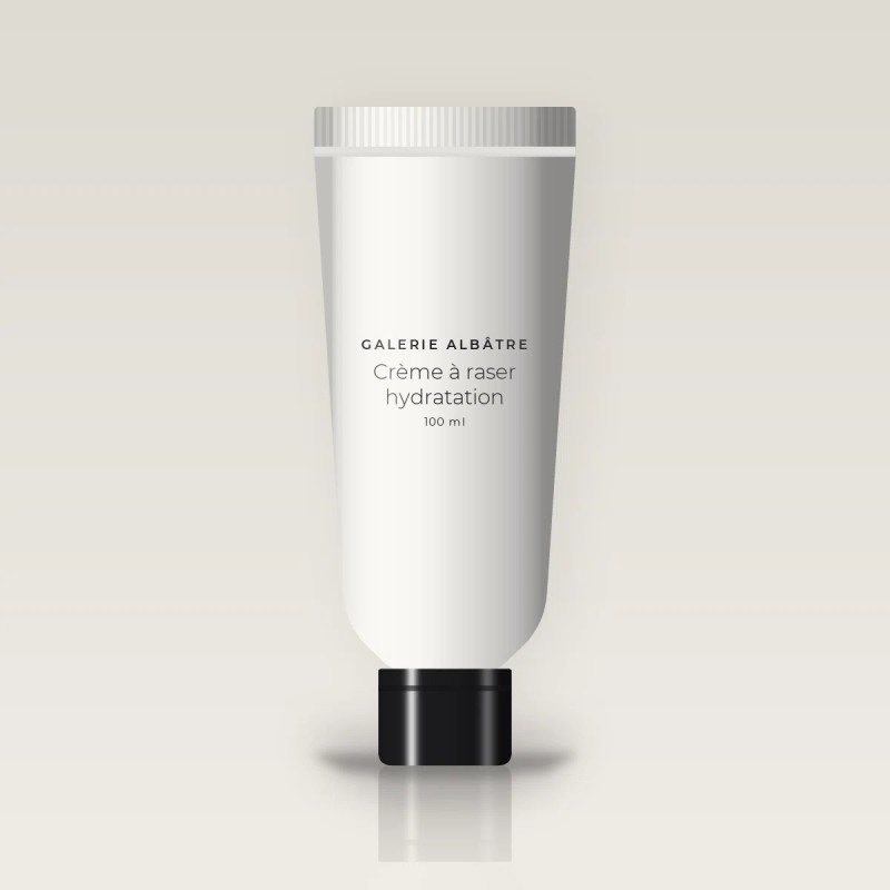 Crème à raser hydratation au bêta-glucane – Galerie Albâtre, tube 100 ml