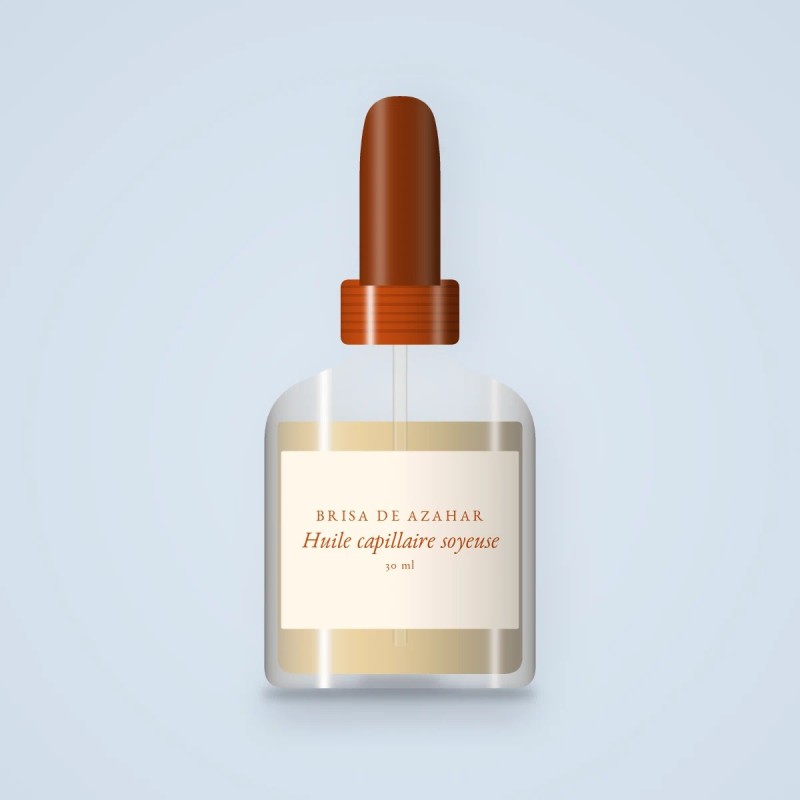 Huile capillaire soyeuse au ricin – Brisa de Azahar, flacon compte-gouttes 30 ml