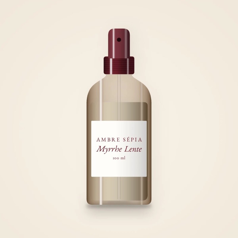 Brume Myrrhe Lente pimpante – Ambre Sépia, flacon spray 100 ml