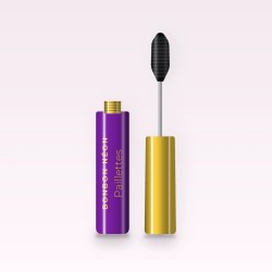 Mascara longue tenue Paillettes – Bonbon Néon, flacon et brosse 10 ml, teinte Noir intense