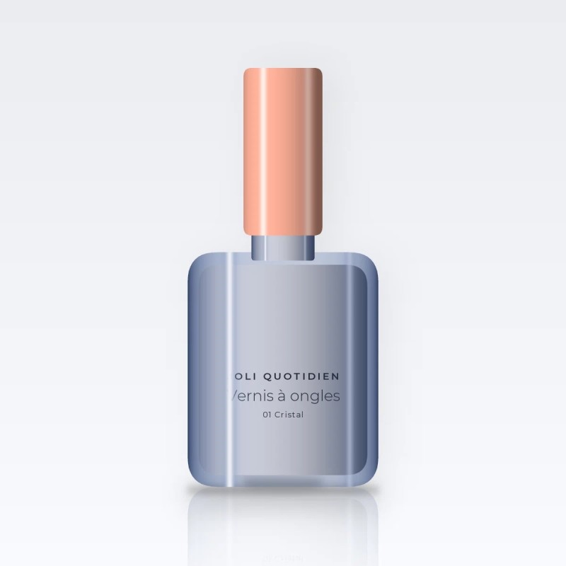 Vernis à ongles séchage rapide à l'huile de ricin – Joli Quotidien, flacon 12 ml, teinte 01 Cristal