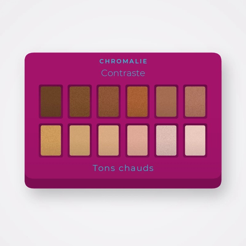Palette yeux Contraste à l'huile de tournesol – Chromalie, 9 × 1 g, teinte Tons chauds