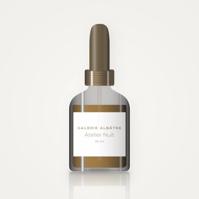 Huile à barbe sublimatrice Atelier Nuit – Galerie Albâtre, flacon compte-gouttes 30 ml