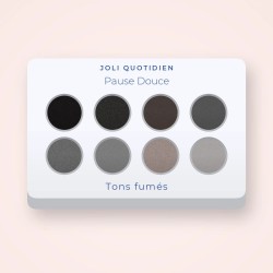 Palette yeux haute pigmentation Pause Douce – Joli Quotidien, 4 × 1,2 g, teinte Tons fumés