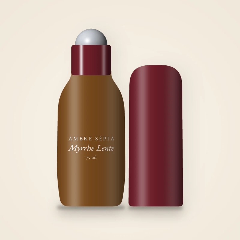 Déodorant Myrrhe Lente légèreté – Ambre Sépia, flacon roll-on 75 ml