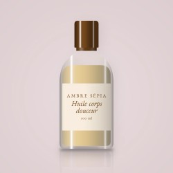 Huile corps sèche douceur au karité – Ambre Sépia, flacon 100 ml