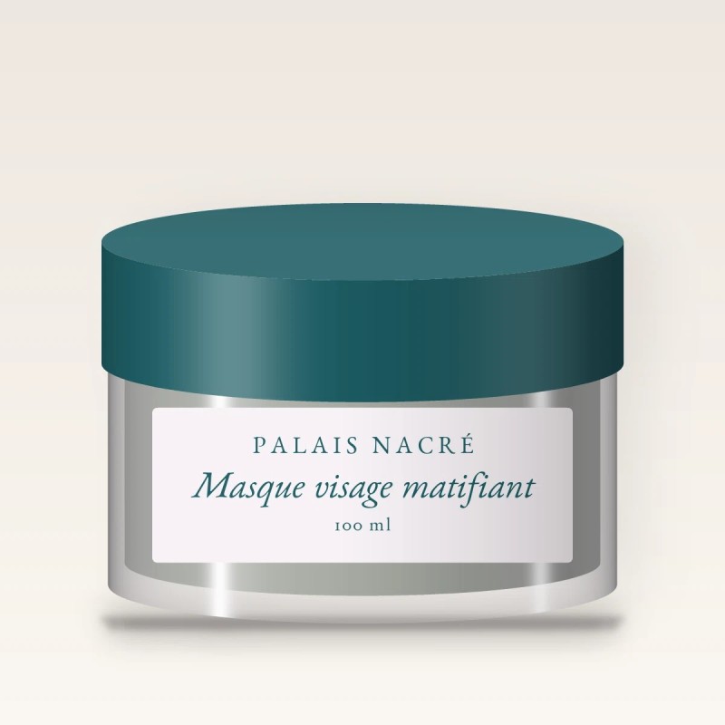 Masque visage matifiant au charbon végétal – Palais Nacré, pot 100 ml