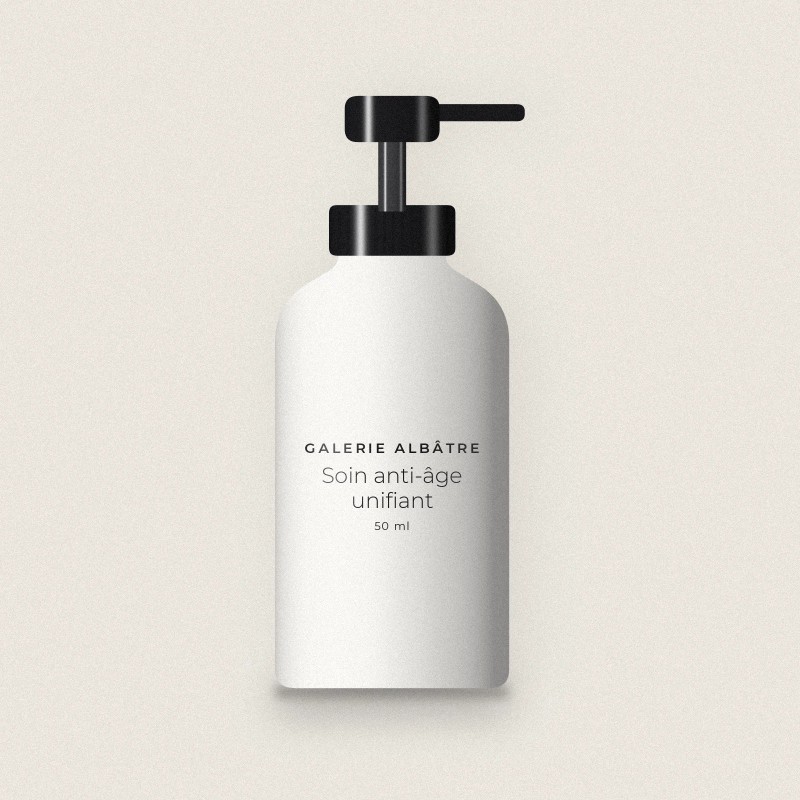 Soin anti-âge unifiant à l'acide hyaluronique – Galerie Albâtre, flacon-pompe 50 ml