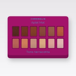 Palette yeux Aplat Mat à l'huile de tournesol – Chromalie, 12 × 1 g, teinte Tons terracotta