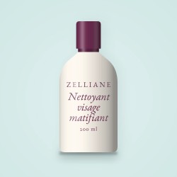 Nettoyant visage matifiant à la niacinamide – Zelliane, flacon 200 ml