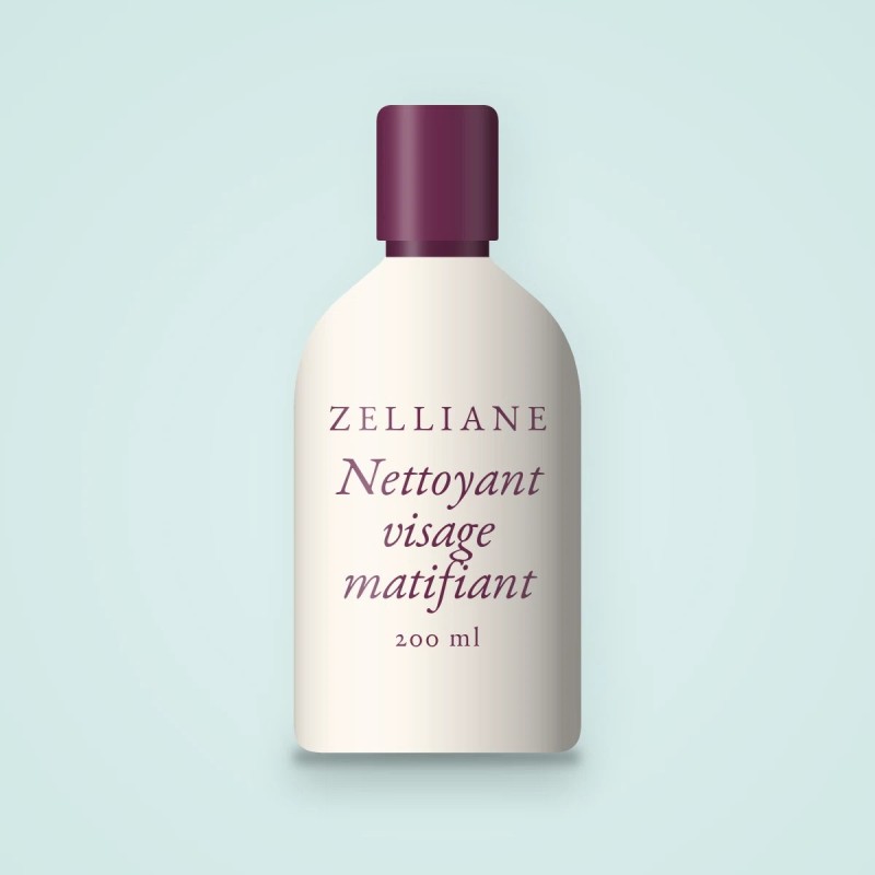 Nettoyant visage matifiant à la niacinamide – Zelliane, flacon 200 ml