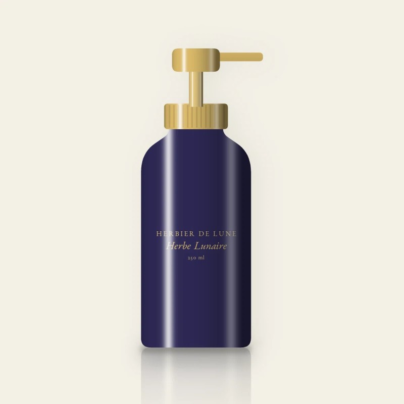 Gel douche Herbe Lunaire à l'huile de baobab – Herbier de Lune, flacon-pompe 250 ml