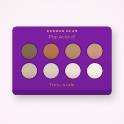 Palette yeux Pop Acidulé à l'huile d'argan – Bonbon Néon, 9 × 1 g, teinte Tons nude