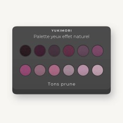 Palette yeux effet naturel à l'amande douce – Yukimori, 9 × 1 g, teinte Tons prune