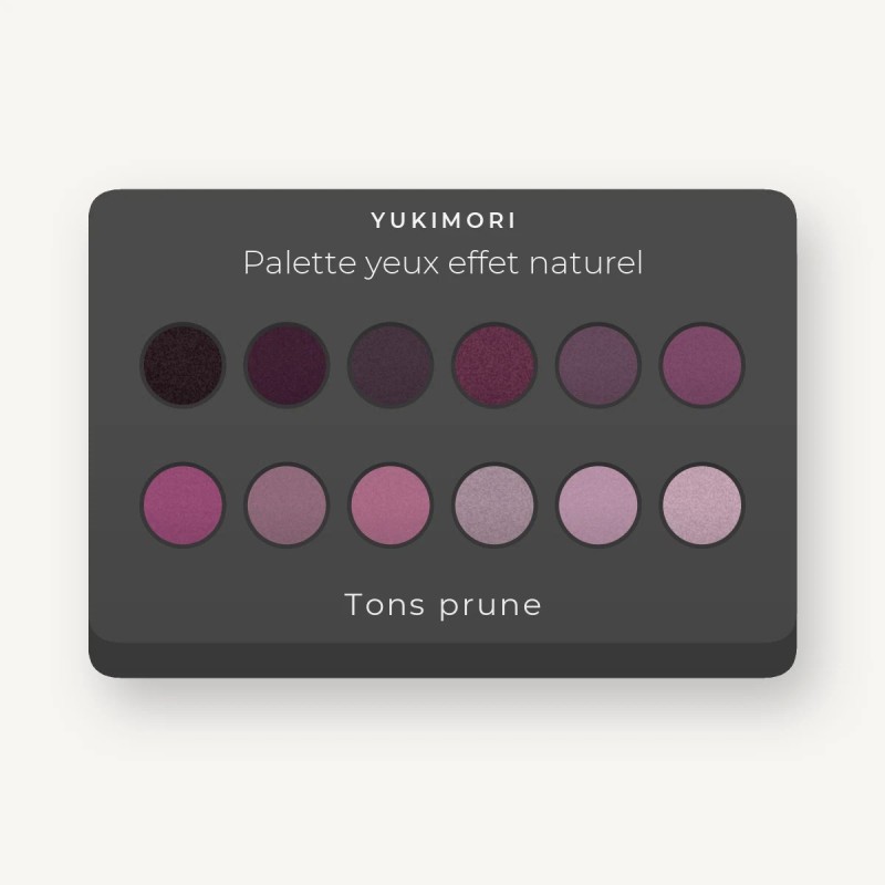 Palette yeux effet naturel à l'amande douce – Yukimori, 9 × 1 g, teinte Tons prune