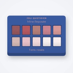 Palette yeux Mine Reposée à l'huile de camélia – Joli Quotidien, 12 × 1 g, teinte Tons rosés