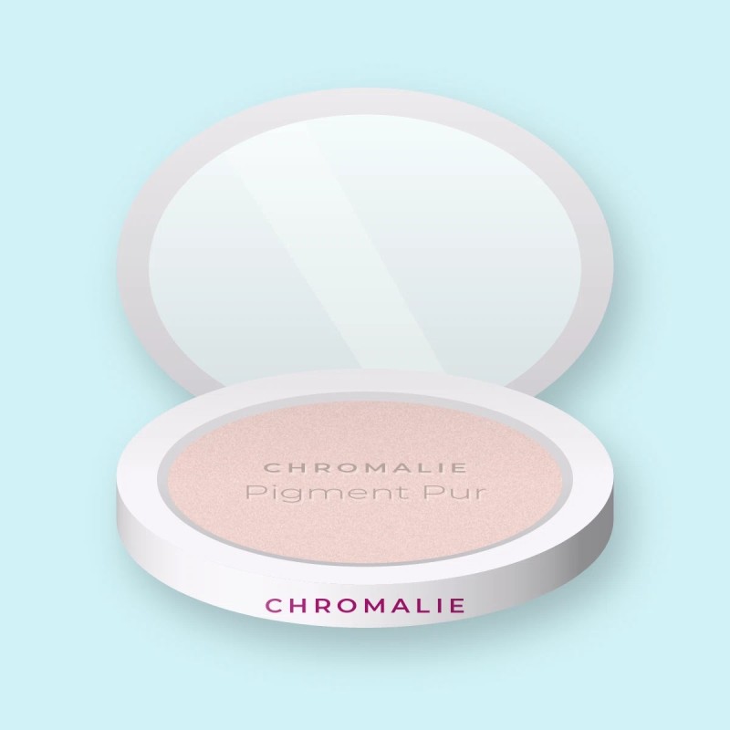Enlumineur Pigment Pur à l'huile de jojoba – Chromalie, boîtier 4,5 g, teinte Nacre rosée