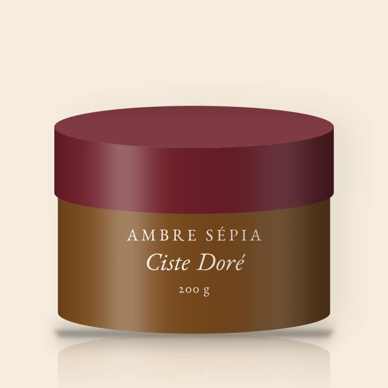 Gommage corps Ciste Doré purifiant au sucre – Ambre Sépia, pot 200 g