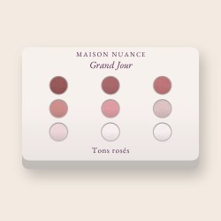 Palette yeux haute tenue Grand Jour – Maison Nuance, 12 × 1 g, teinte Tons rosés
