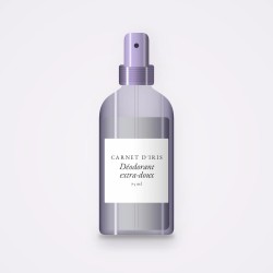 Déodorant soin extra-doux à l'argile blanche – Carnet d'Iris, flacon spray 75 ml