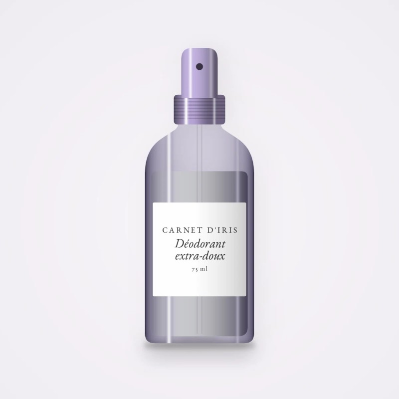 Déodorant soin extra-doux à l'argile blanche – Carnet d'Iris, flacon spray 75 ml