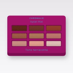 Palette yeux Aplat Mat à l'huile de raisin – Chromalie, 4 × 1,2 g, teinte Tons terracotta