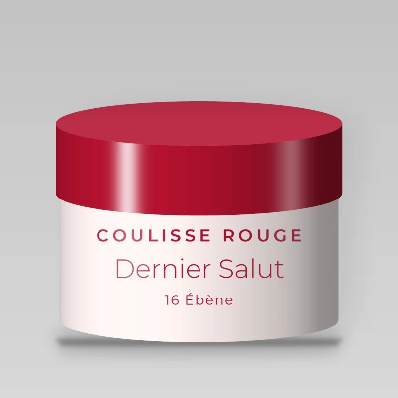 Poudre de finition Dernier Salut – Coulisse Rouge, pot 12 g, teinte 16 Ébène