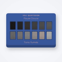 Palette yeux Pause Douce à l'huile de raisin – Joli Quotidien, 4 × 1,2 g, teinte Tons fumés