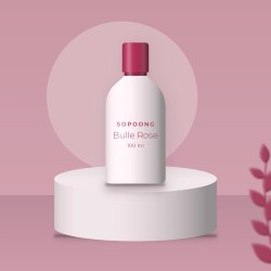Lotion tonique Bulle Rose à l'eau de bleuet – Sopoong, photo d'ambiance