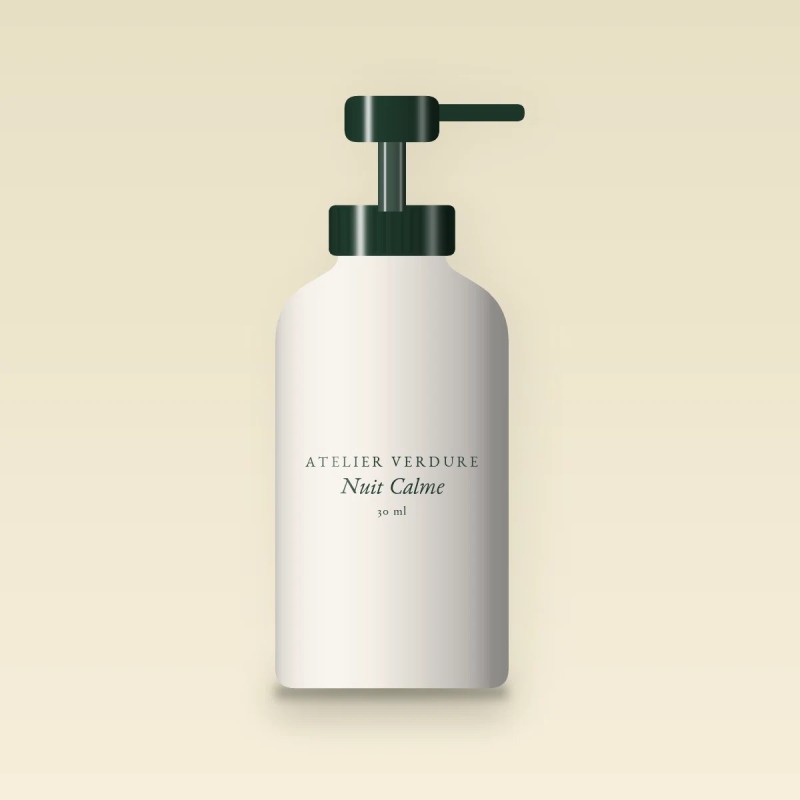 Nuit Calme sérum liftant – Atelier Verdure, flacon-pompe 30 ml