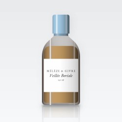 Huile corps Veillée Boréale légère – Mélèze & Givre, flacon 150 ml