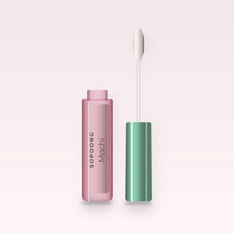 Gloss Mochi à l'huile d'abricot – Sopoong, flacon applicateur 4 ml, teinte 01 Cristal