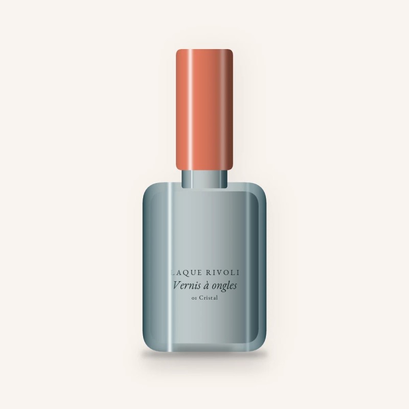 Vernis à ongles effet semi-permanent à l'huile de camélia – Laque Rivoli, flacon 5 ml, teinte 01 Cristal