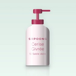 Fond de teint anti-imperfections Cerise Givrée – Sopoong, flacon-pompe 30 ml, teinte 12 Sable doré