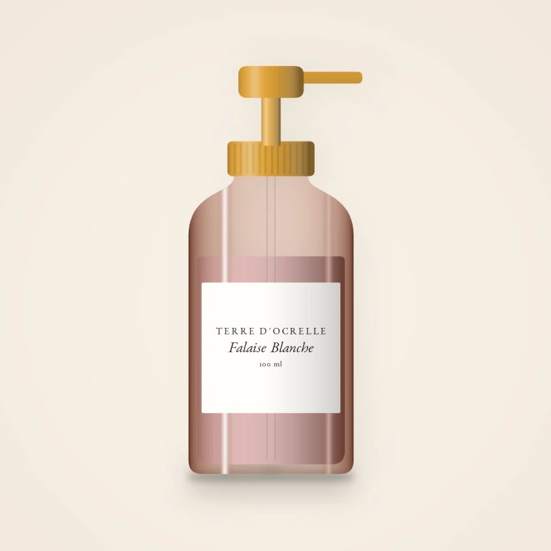 Gel douche et bain Falaise Blanche fraîcheur – Terre d'Ocrelle, flacon-pompe 100 ml