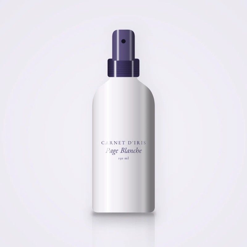 Brume parfumée Page Blanche au gingembre – Carnet d'Iris, flacon spray 150 ml