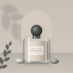 Parfum graphique à la violette – Selle & Silex, photo d'ambiance