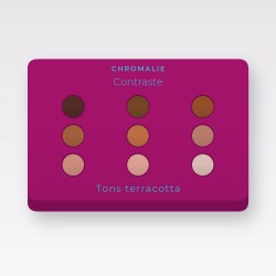 Palette yeux Contraste sans transfert – Chromalie, 12 × 1 g, teinte Tons terracotta