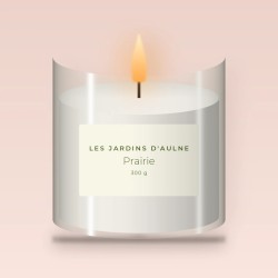 Bougie parfumée Prairie intimiste – Les Jardins d'Aulne, pot en verre 300 g