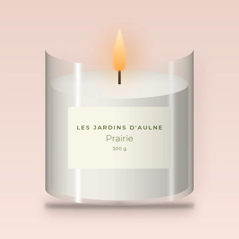 Bougie parfumée Prairie intimiste – Les Jardins d'Aulne, pot en verre 300 g