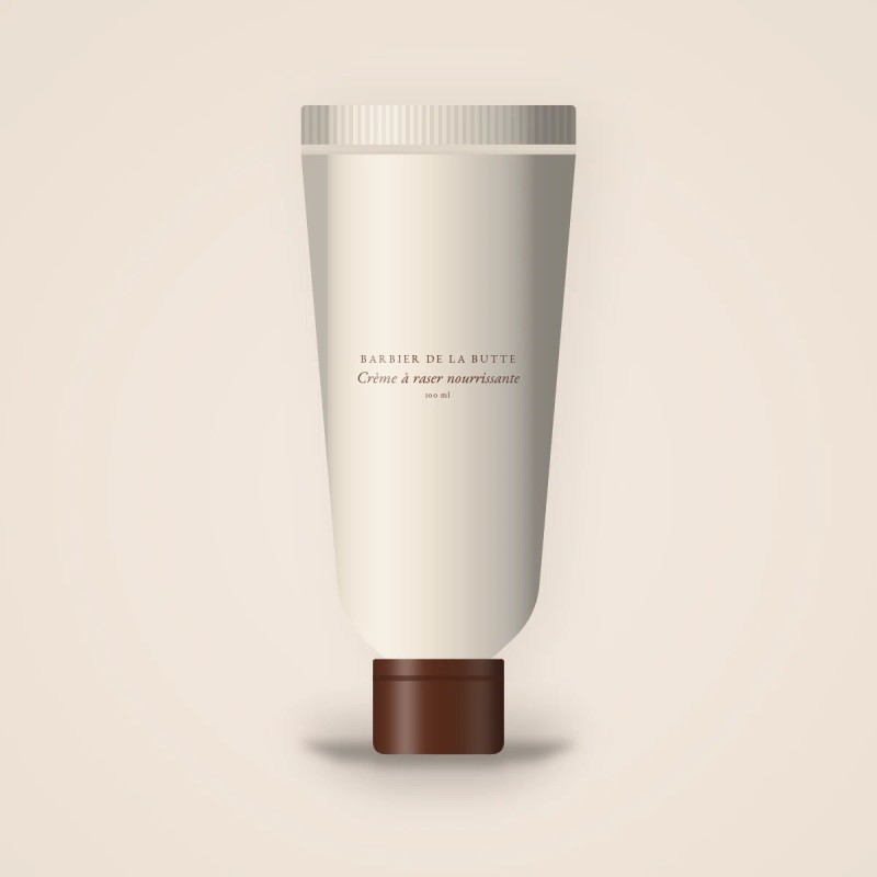 Crème à raser nourrissante à l'huile de camélia – Barbier de la Butte, tube 100 ml