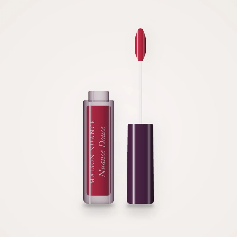 Gloss Nuance Douce à l'huile d'olive – Maison Nuance, flacon applicateur 8 ml, teinte 07 Cerise