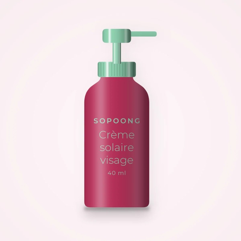 Crème solaire visage anti-âge à l'extrait d'edelweiss SPF 50+ – Sopoong, flacon-pompe 40 ml