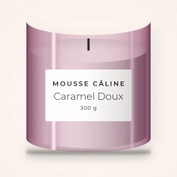 Bougie parfumée Caramel Doux au lavandin – Mousse Câline, pot en verre 300 g