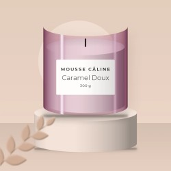 Bougie parfumée Caramel Doux au lavandin – Mousse Câline, photo d'ambiance