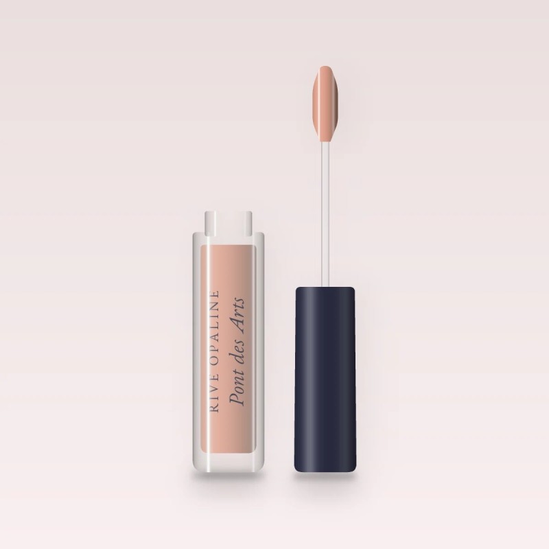 Gloss Pont des Arts à l'huile de noisette – Rive Opaline, flacon applicateur 8 ml, teinte 02 Nude pêche