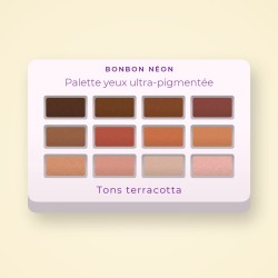 Palette yeux ultra-pigmentée à l'extrait de rose – Bonbon Néon, 9 × 1 g, teinte Tons terracotta