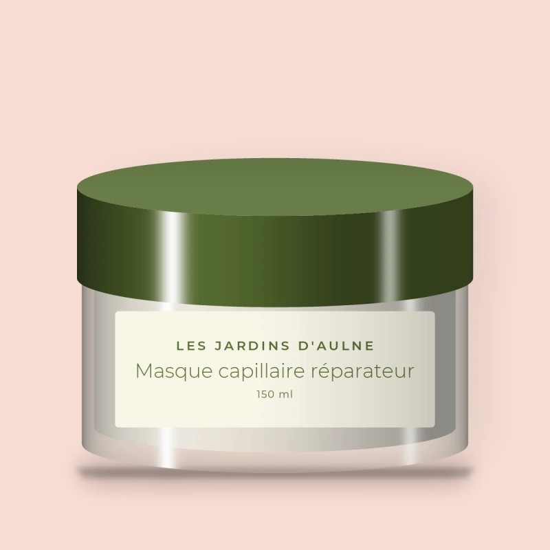 Masque capillaire réparateur à l'huile d'avocat – Les Jardins d'Aulne, pot 150 ml